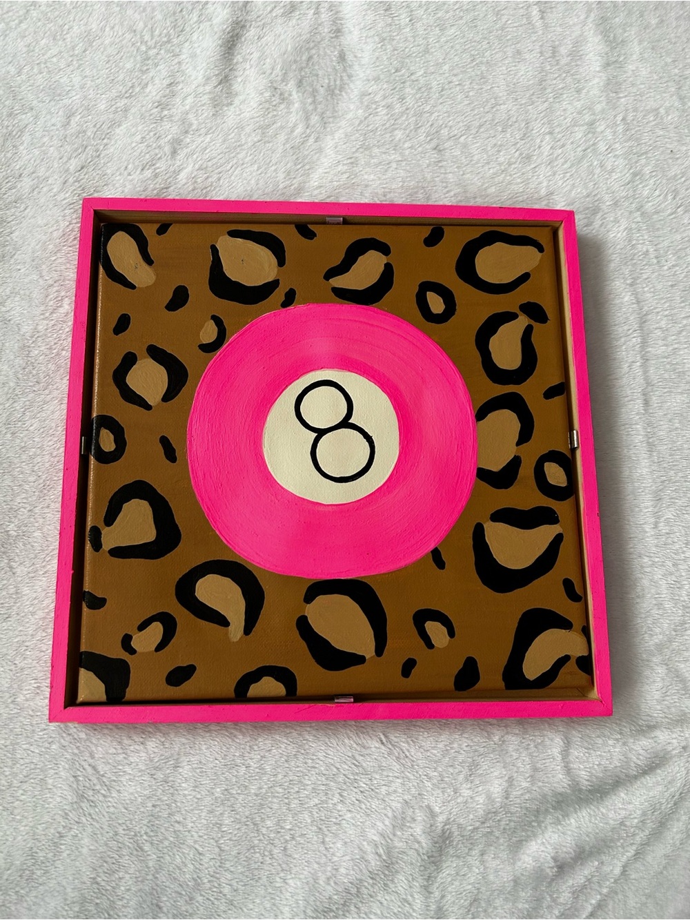 Pink Leopard 8-Ball Wall Art